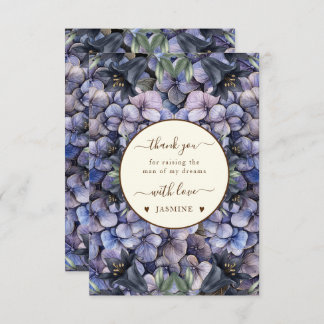 Moody Black Floral Classic Husband Mother Wedding Dankeskarte