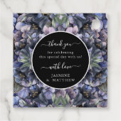 Moody Black Floral Classic Thank You Chic Wedding Geschenkanhänger (Rückseite)