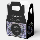 Moody Black Floral Classic Thank You Chic Wedding Geschenkschachtel (Geöffnet)