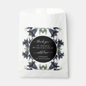 Moody Black Floral Classic Thank You Chic Wedding Geschenktütchen (Vorderseite)