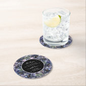 Moody Black Floral Classic Thank You Chic Wedding Runder Pappuntersetzer (Vor Ort)