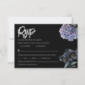 Moody Black Floral Classic Typography Wedding Rsvp (Vorderseite)