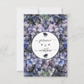 Moody Black Floral Classic Watercolor Chic Wedding Dankeskarte (Rückseite)