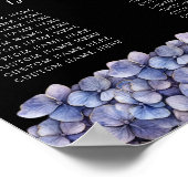 Moody Black Floral Classic Wedding Seating Chart Poster (Ecke)