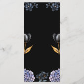 Moody Black Floral Classic Whimsical Chic Wedding Menükarte (Rückseite)
