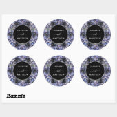 Moody Black Floral Classic Whimsical Chic Wedding Runder Aufkleber (Blatt)