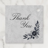 Moody Black Floral Geschenkanhänger (Rückseite)
