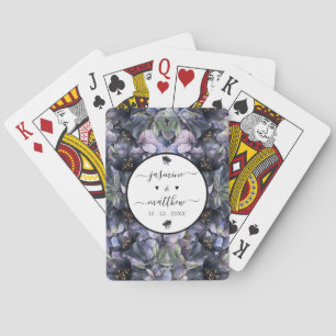 Moody Black Floral Klassische Namen für die Hochze Spielkarten