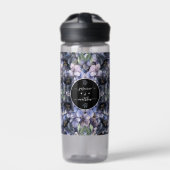 Moody Black Floral Klassische Namen Hochzeit Trinkflasche (Vorderseite)