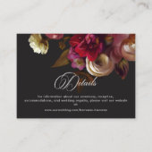 Moody Black Floral Painterly Red Burgundy Wedding Begleitkarte (Vorderseite)
