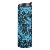 Moody Black Floral Personalisiert in Pink Thermosbecher (Nach links gedreht)