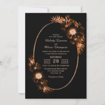 Moody Black mit Burnt Orange Floral Wedding
