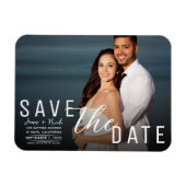 Moody Black Overlay Foto Save the Date Hochzeit Magnet (Horizontal)