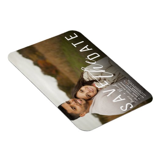 Moody Black Overlay Foto Save the Date Hochzeit Magnet (Rechte Seite)