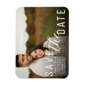 Moody Black Overlay Foto Save the Date Hochzeit Magnet (Vertikal)