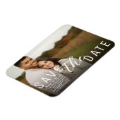 Moody Black Overlay Foto Save the Date Hochzeit Magnet (Linke Seite)