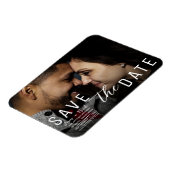 Moody Black Overlay Foto Save the Date Hochzeit Magnet (Linke Seite)