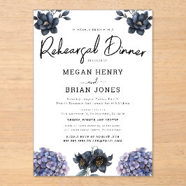 Moody Black Rose Classic Wedding Rehearsal Dinner Acryleinladungen