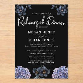 Moody Black Rose Classic Wedding Rehearsal Dinner Acryleinladungen