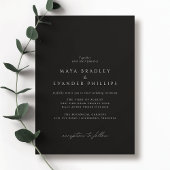 Moody Black | Zeitlose klassische Hochzeit Einladung