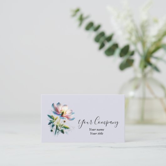 Moody Blooms Business Card Visitenkarte (Stehend Vorderseite)