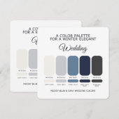 Moody Blue and Gray Wedding Color Palette Card Einladung (Vorne/Hinten)