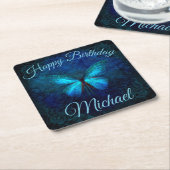 Moody Blue Butterfly Paper Untersetzer (angewinkelt)