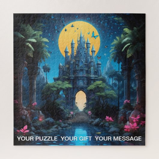 Moody Blue Castle Fantasy Puzzle (Vertikal)