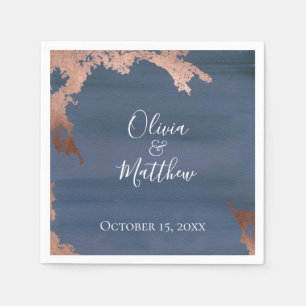 Moody Blue Copper Personalisiert Wedding Serviette