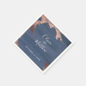 Moody Blue Copper Personalisiert Wedding Serviette (Ecke)