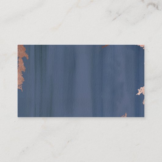 Moody Blue Copper Wedding Platzkarte (Rückseite)