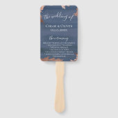 Moody Blue Copper Wedding Program Fächer (Vorderseite)