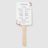 Moody Blue Copper Wedding Program Fächer (Rückseite)