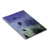 Moody Blue Crows Sky Notizblock (Rechte Seite)