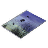 Moody Blue Crows Sky Notizblock (Linke Seite)
