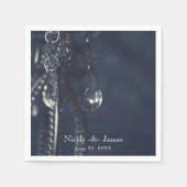 Moody Blue Crystal Chic Hochzeitsempfang Serviette (Vorderseite)