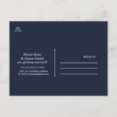 Moody Blue Crystal Elegant Romantisch Save the Dat Ankündigungspostkarte (Rückseite)