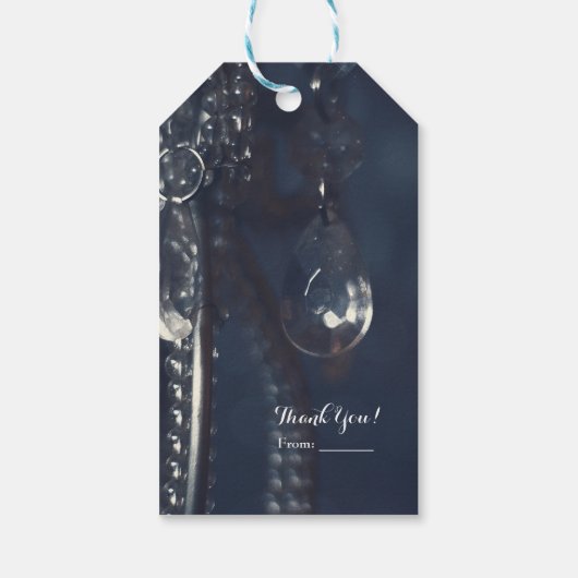 Moody Blue Crystal Elegante Romantische Chic Weddi Geschenkanhänger (Rückseite)