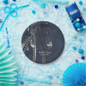 Moody Blue Crystal Elegante Romantische Chic Weddi Pappteller (Party)