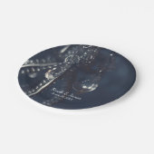 Moody Blue Crystal Elegante Romantische Chic Weddi Pappteller (Schrägansicht)