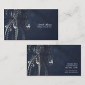 Moody Blue Crystal Glam Elegante Romantischer Chic Visitenkarte (Vorne/Hinten)