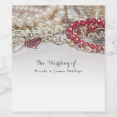 Moody Blue Crystal Romantische Hochzeitsfeier Weinetikett (Einzelnes Label)