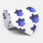 Moody Blue Dripping Daffodil Floral Krawatte (Gerollt)