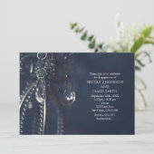 Moody Blue Elegant Verlobung Einladung (Stehend Vorderseite)