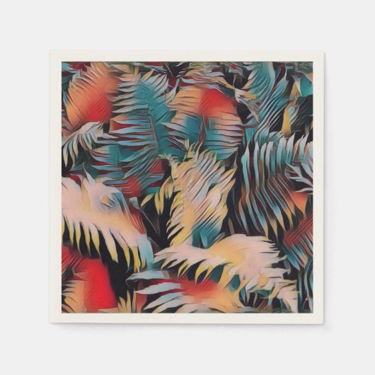 Moody Blue Fern Blätter Botanische Dekoupage Serviette (Vorderseite)