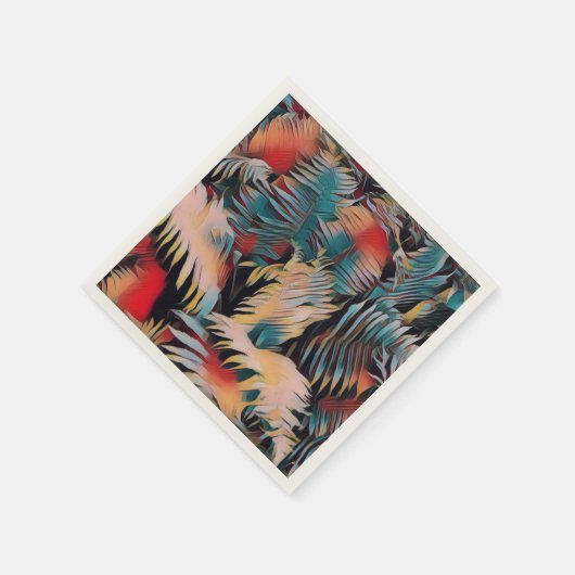 Moody Blue Fern Blätter Botanische Dekoupage Serviette (Ecke)