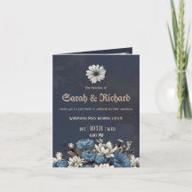 Moody Blue Floral Custom Foto Wedding