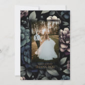 Moody Blue Floral Dankeskarte (Vorderseite)
