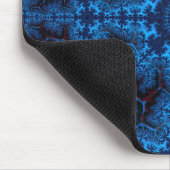 Moody Blue Fraktal Filigree mit Ihrem Monogramm Mousepad (Ecke)