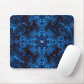 Moody Blue Fraktal Filigree mit Ihrem Monogramm Mousepad (Mit Mouse)